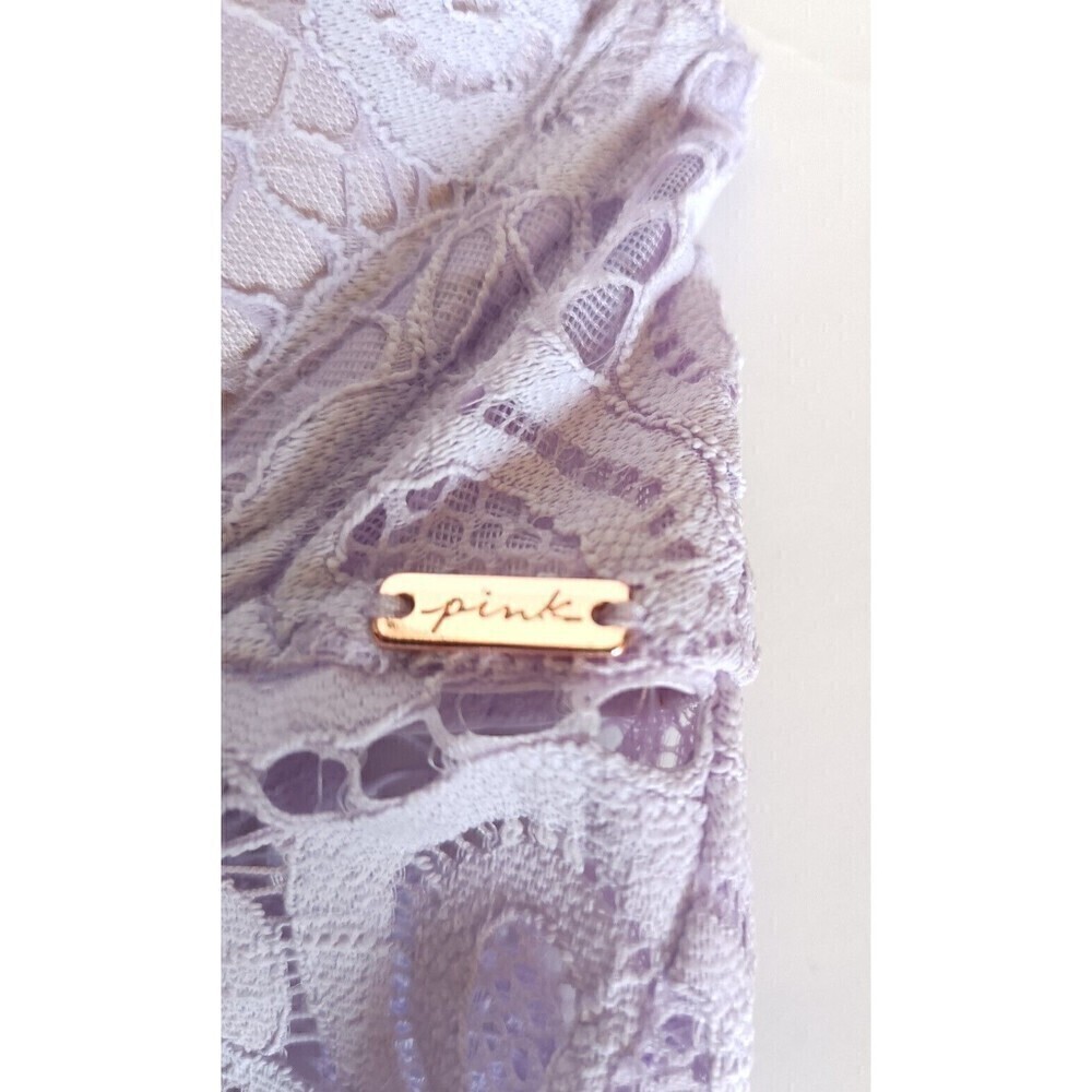 Victoria's Secret Pink Push Up Bralette Bra Size XS Padded Purple Floral Lace - Picture 7 of 7